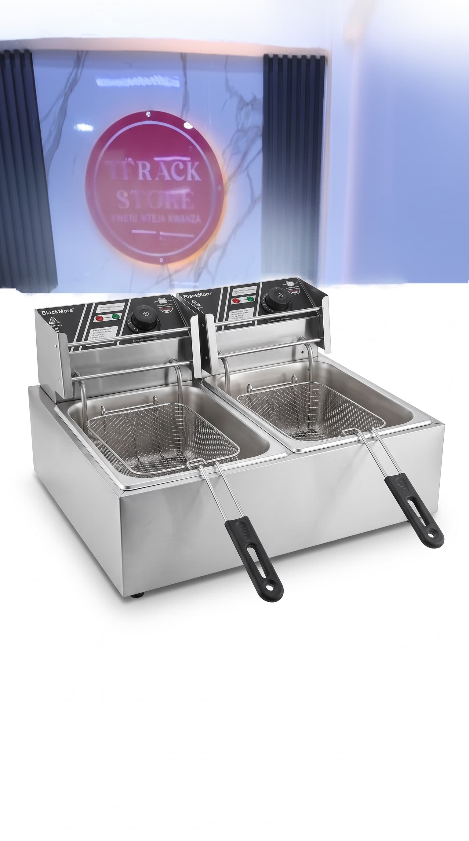 deep fryer ya majiko mawili ya blackmore